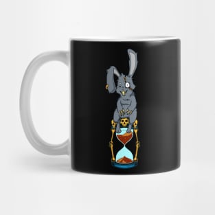 Creepy gothic bunny on hourglass - Goth Mug